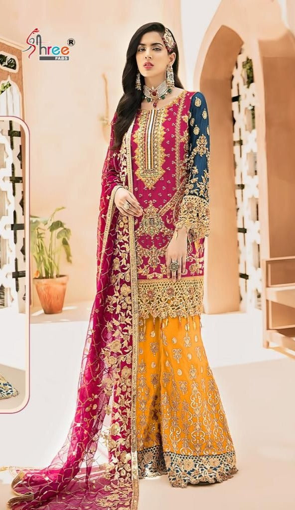 Shree Fabs S 345 Colours Georgette Heavy Embroidered Work Pakistani Suit