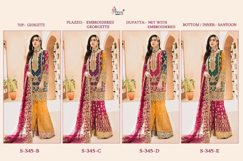 Shree Fabs S 345 Colours Georgette Heavy Embroidered Work Pakistani Suit