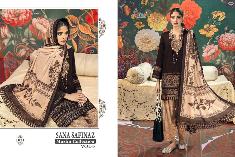 Shree Fabs Sana Safinaz Muzlin Collection Vol 7 Pure Cotton Print Embroidery Work Pakistani Suit