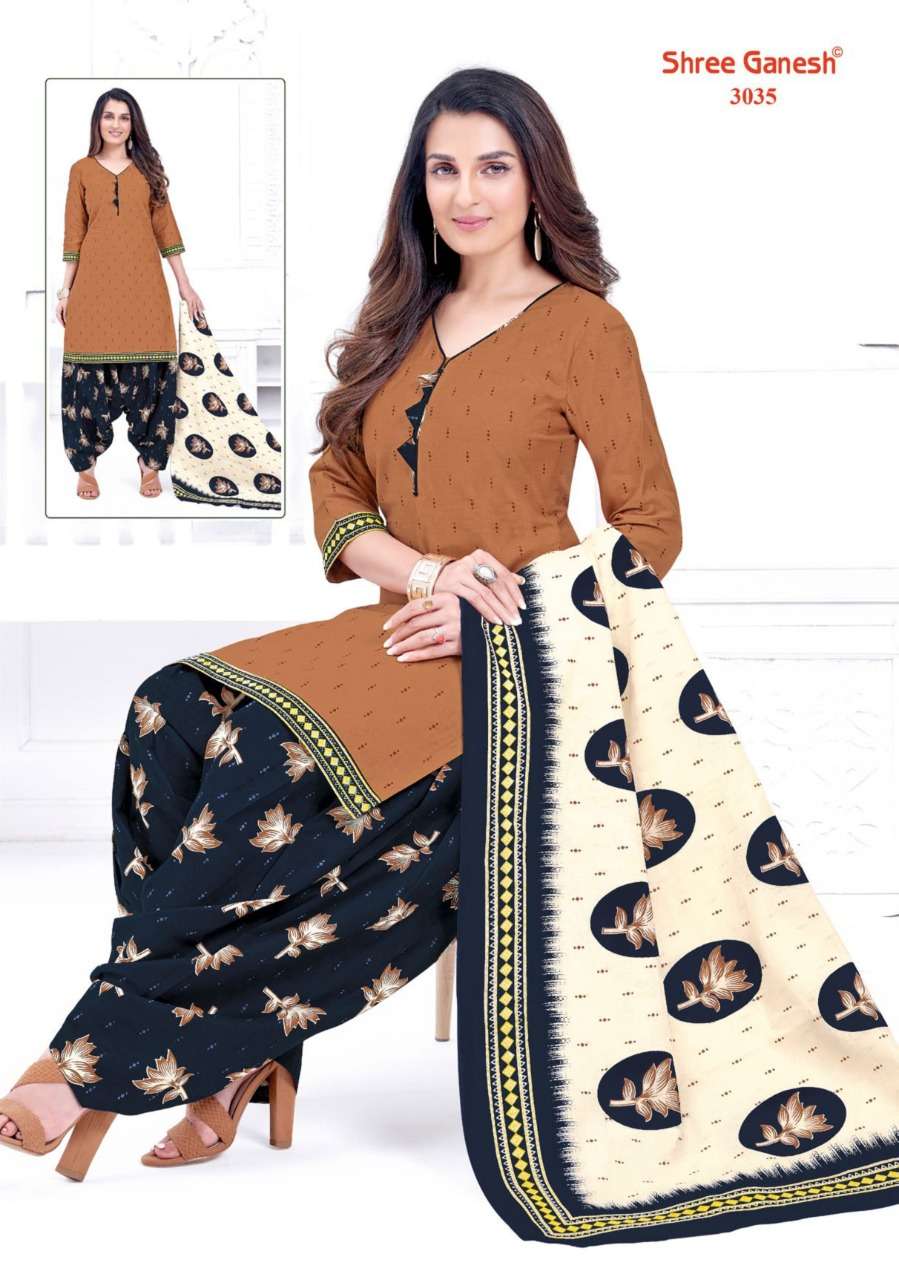 Shree Ganesh Hanshika Vol 10 Pure Cotton Readymade Patiyala Suit