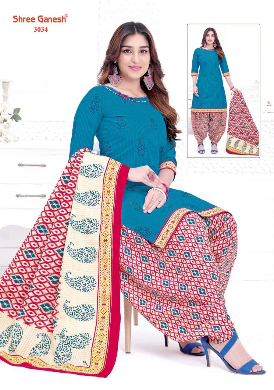 Shree Ganesh Hanshika Vol 10 Pure Cotton Readymade Patiyala Suit