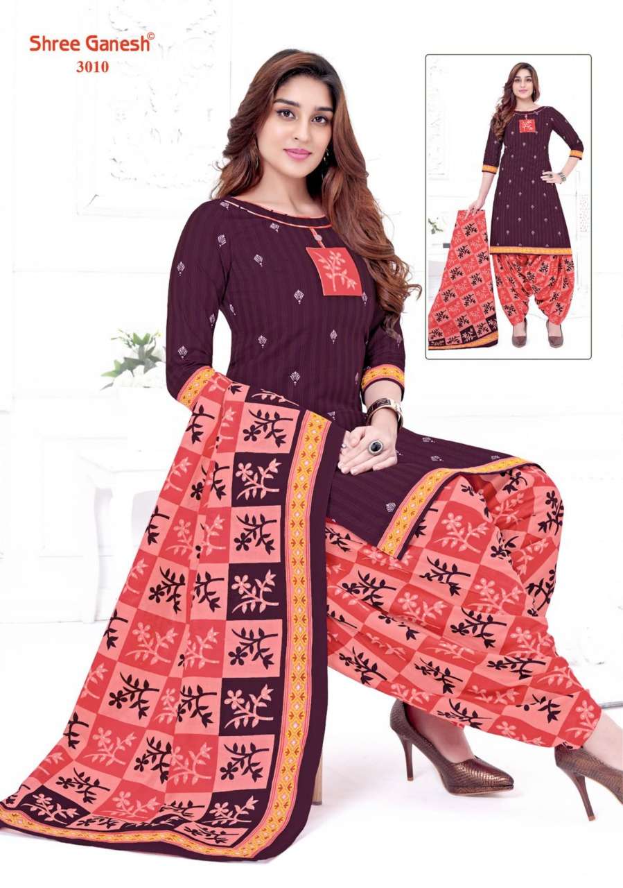 Shree Ganesh Hanshika Vol 10 Pure Cotton Readymade Patiyala Suit