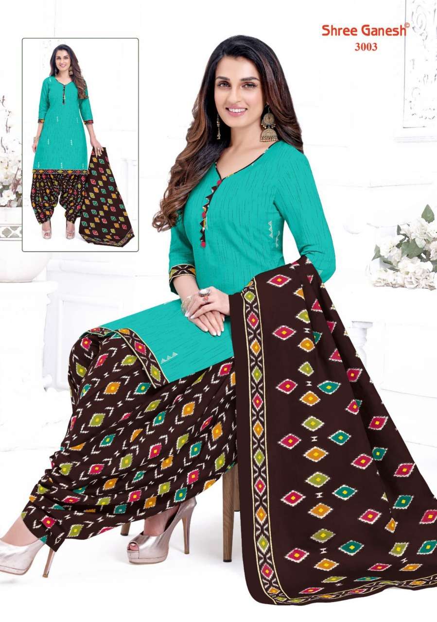 Shree Ganesh Hanshika Vol 10 Pure Cotton Readymade Patiyala Suit