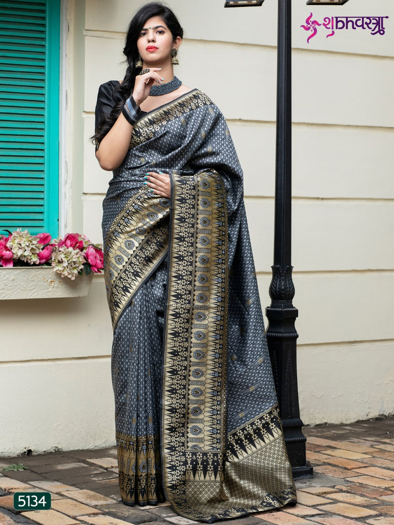 Shubh Vastra Launch Rajwadi Vol 2 Banarasi Silk Printed With Fancy Lace Exclusive Tradional Wear Sarees