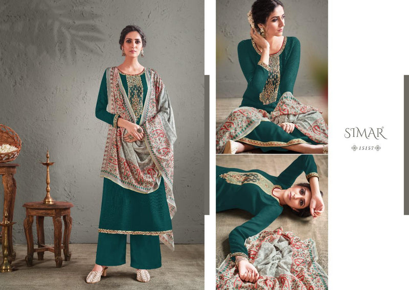 Simra Glossy Aadhya Pure Pashmina Embroidery Work Salwar Kameez