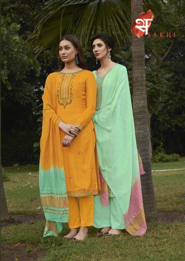 Swagat Presents By Sakhi 1101-1108 Muslin With Embroidery Work Fancy Casual Wear Salwar Suits