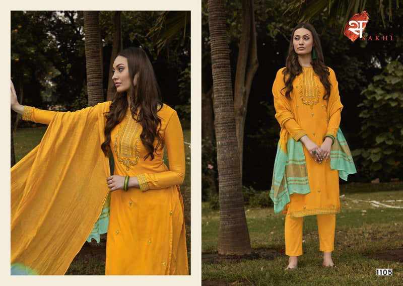 Swagat Presents By Sakhi 1101-1108 Muslin With Embroidery Work Fancy Casual Wear Salwar Suits