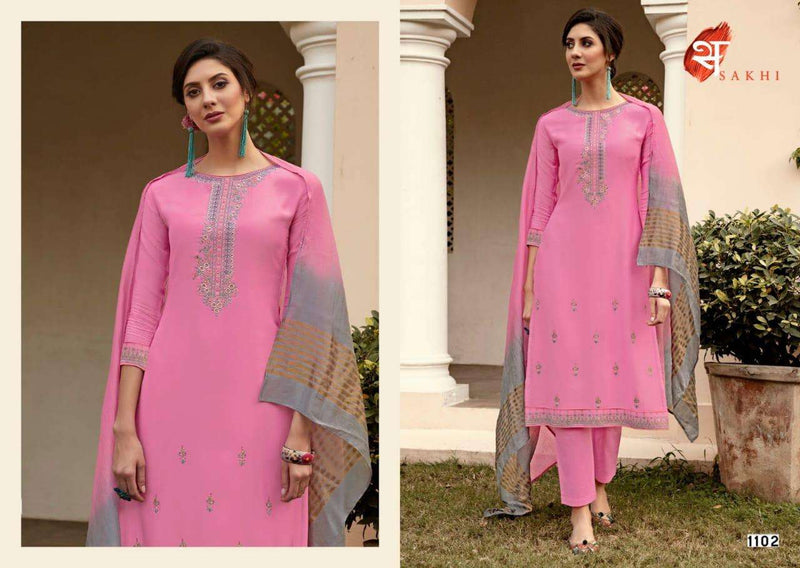 Swagat Presents By Sakhi 1101-1108 Muslin With Embroidery Work Fancy Casual Wear Salwar Suits