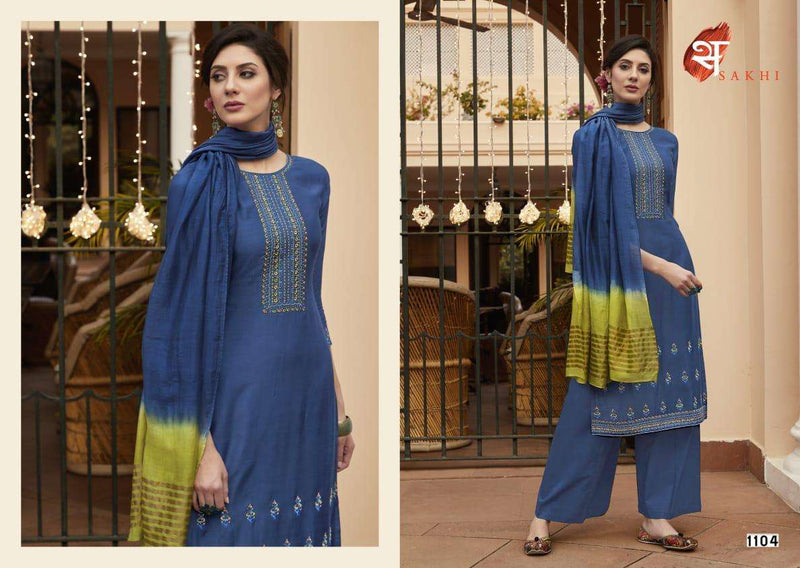 Swagat Presents By Sakhi 1101-1108 Muslin With Embroidery Work Fancy Casual Wear Salwar Suits