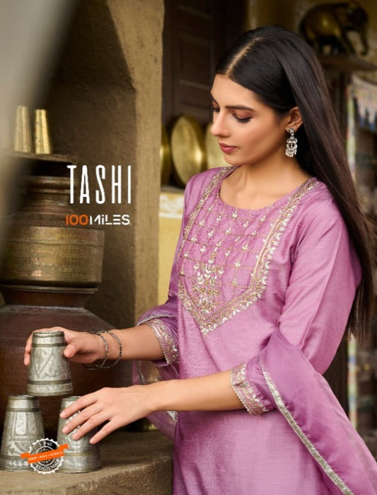 100 MIles Tashi Fancy With Heavy Embroidery Work Stylish Designer Festive Wear Beautiful Kurti