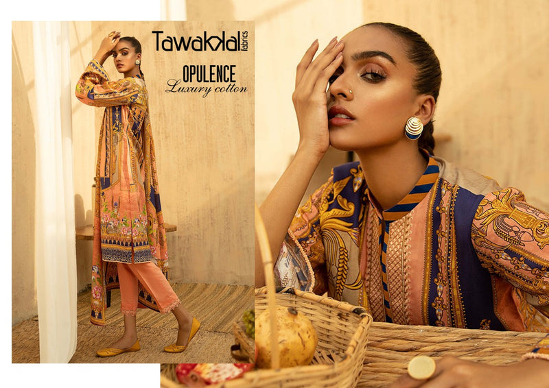 Tawakkal Fabrics Opulence Luxury Cotton Vol 3 Pure Cotton Pakistani Style Party Wear Salwar Suits