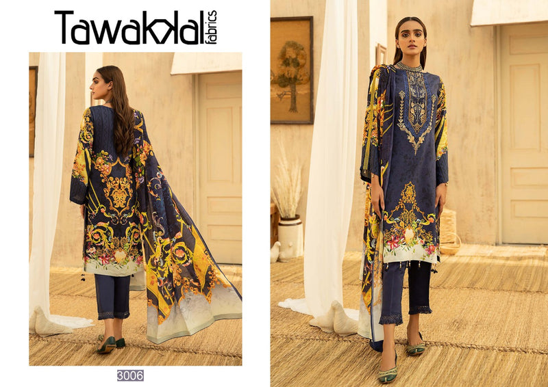 Tawakkal Fabrics Opulence Luxury Cotton Vol 3 Pure Cotton Pakistani Style Party Wear Salwar Suits