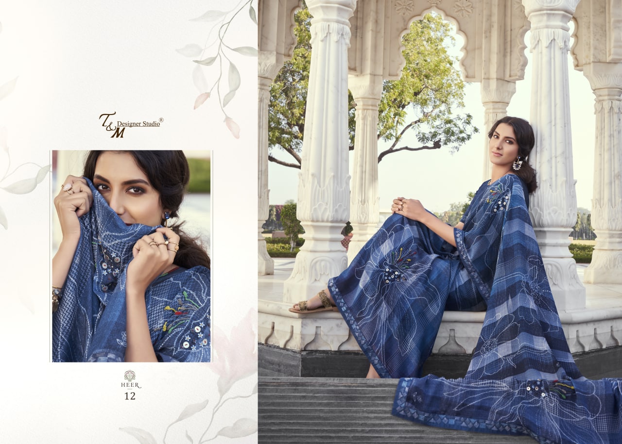 T And M Designer Launch By Meera Fancy Embroidery Work Exclusive Designer Casual Wear Saree