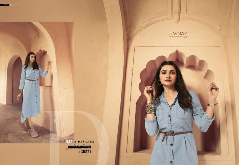 Vinay Fashion Tumbaa Denim Vol 2 Pure Denim Fancy Stylish Western  Wear Kurtis