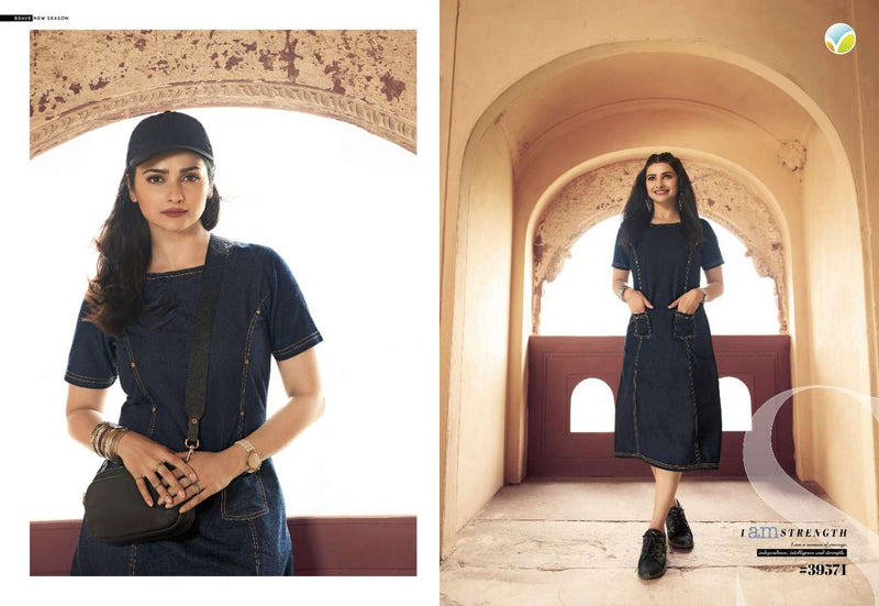 Vinay Fashion Tumbaa Denim Vol 2 Pure Denim Fancy Stylish Western  Wear Kurtis