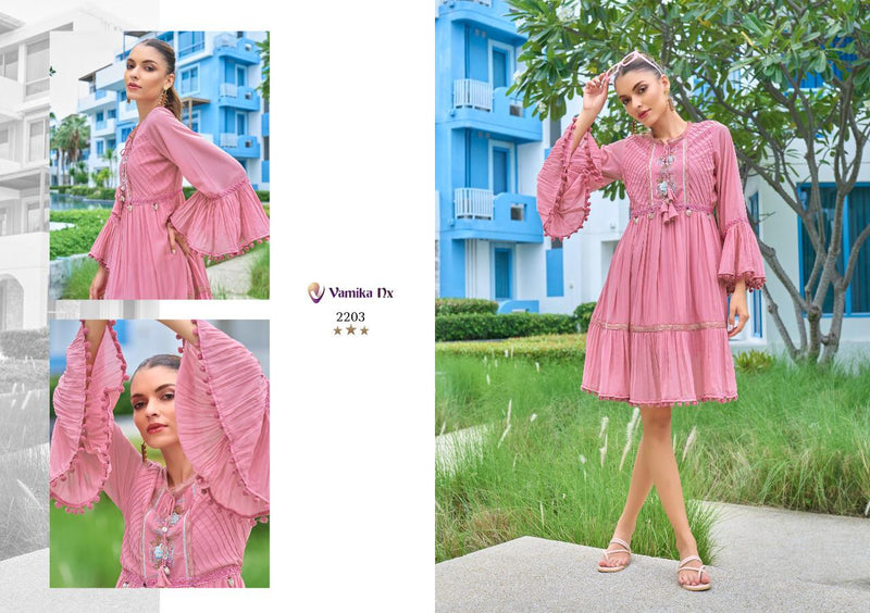 Vamika Tunic Vol 1 Georgette With Heavy Fancy Work Stylish Designer Party Wear Shorts Kurti