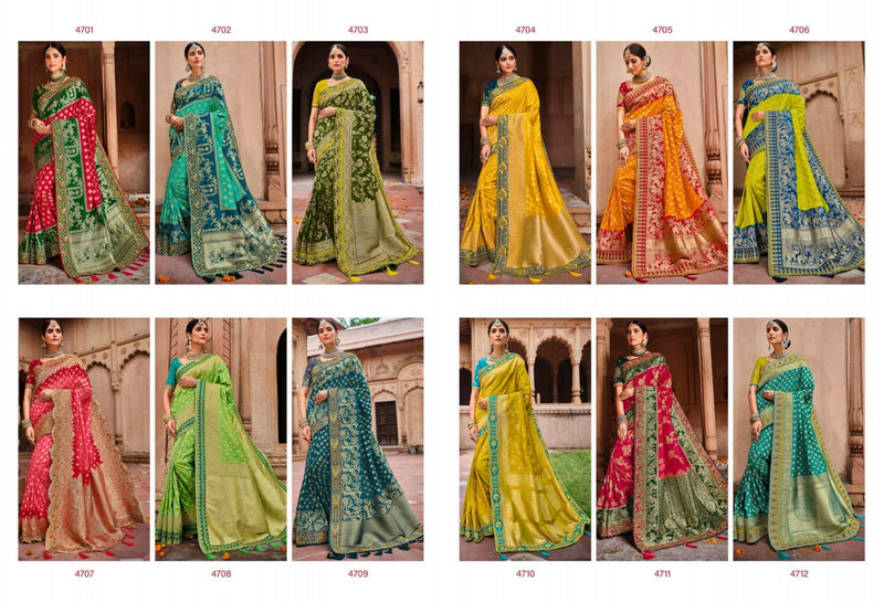 Tathastu 4700 Series Silk Exclusive Designer Fancy Wedding Wear Sarees With Facny Border