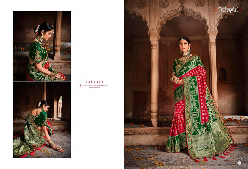 Tathastu 4700 Series Silk Exclusive Designer Fancy Wedding Wear Sarees With Facny Border