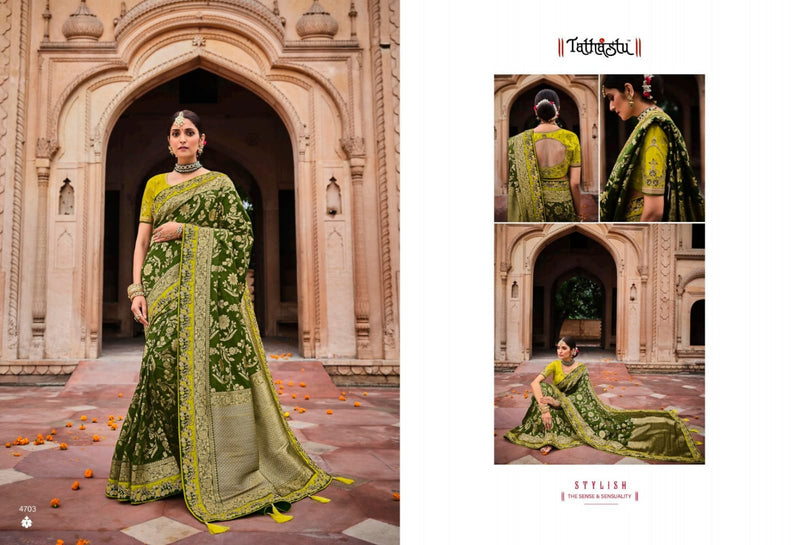 Tathastu 4700 Series Silk Exclusive Designer Fancy Wedding Wear Sarees With Facny Border