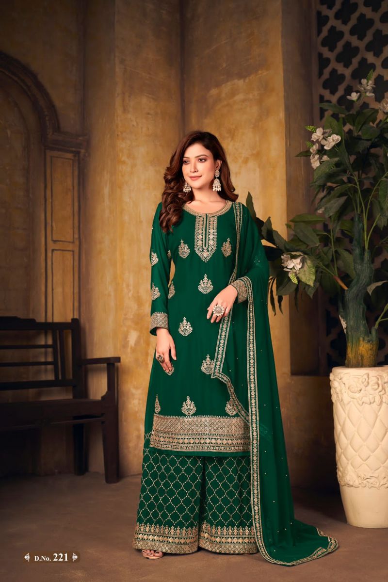 New Arrival Vaani Vol 22 Fox Georgette Designer Wedding Wear Salwar Suits With Plazo Bottom