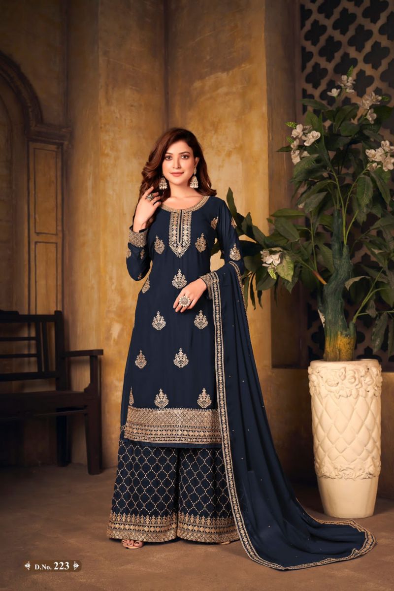 New Arrival Vaani Vol 22 Fox Georgette Designer Wedding Wear Salwar Suits With Plazo Bottom