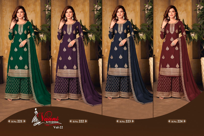 New Arrival Vaani Vol 22 Fox Georgette Designer Wedding Wear Salwar Suits With Plazo Bottom