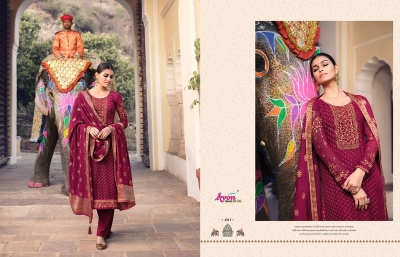 Avon Trendz Valentino Brasso Vol 8 Silk Brasso Party Wear Embroidered Salwar Kameez