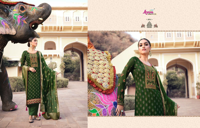 Avon Trendz Valentino Brasso Vol 8 Silk Brasso Party Wear Embroidered Salwar Kameez