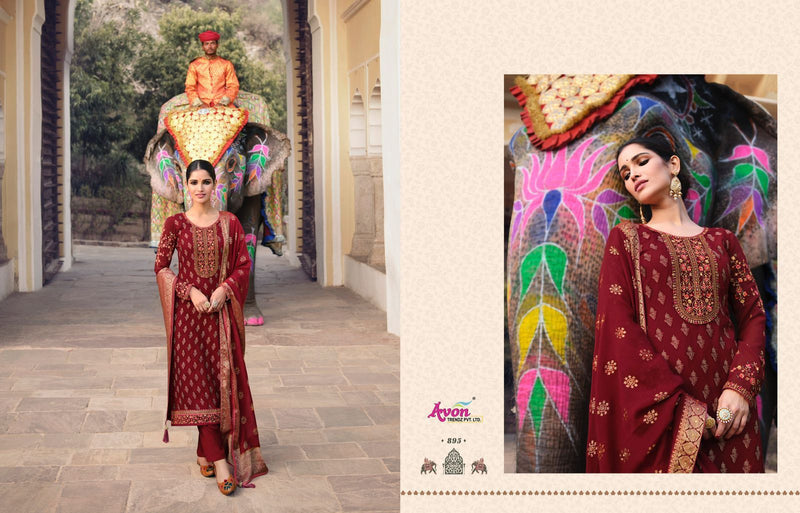 Avon Trendz Valentino Brasso Vol 8 Silk Brasso Party Wear Embroidered Salwar Kameez