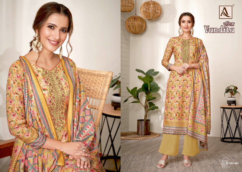 Alok Suit Vandita Pashmina Print With Fancy Embroidery Work Stylish Designer Attractive Look Salwar Kameez