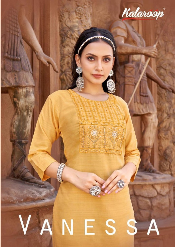 Kalaroop Kajree Fashion Vanessa Fancy Neck Work Casual Wear Kurti