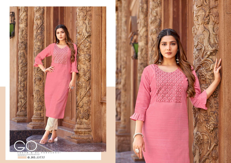 Kalaroop Kajree Fashion Vanessa Fancy Neck Work Casual Wear Kurti