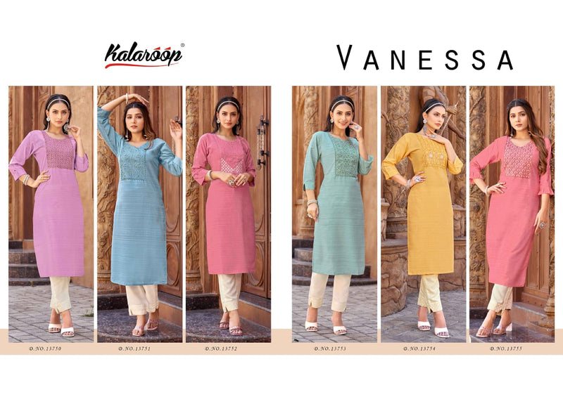 Kalaroop Kajree Fashion Vanessa Fancy Neck Work Casual Wear Kurti