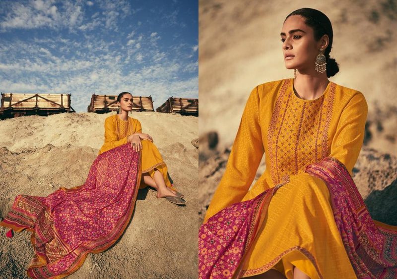 Varsha Ikat Tusser Silk Heavy Embroidered Party Wear Salwar Kameez