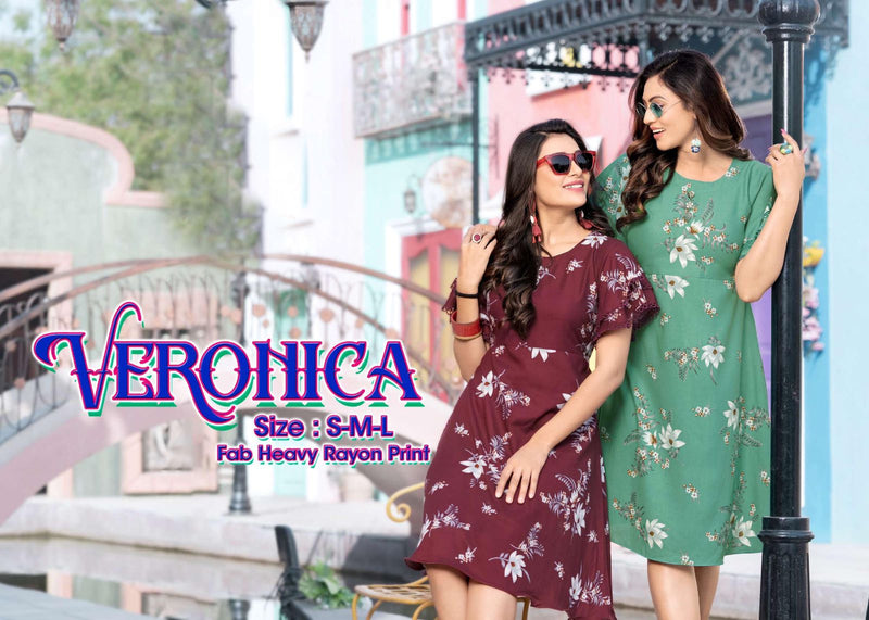 MF Veronica Rayon Printed Fancy Casual Wear Kurtis