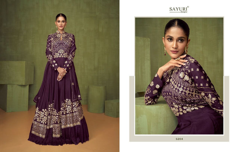 Sayuri Violet Georgette with Heavy Embroidery Work Stylish Designer Wedding Wear Lehenga