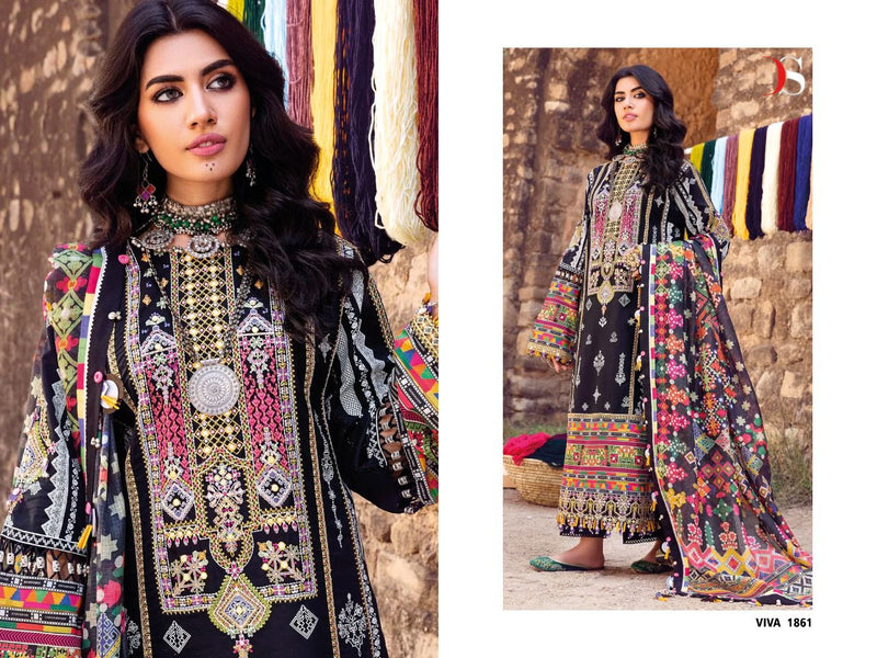 Deepsy Suit Viva Anaya Pure Cotton With Beautiful Heavy Embroidery Work Stylish Designer Pakistani Fancy Salwar Kameez