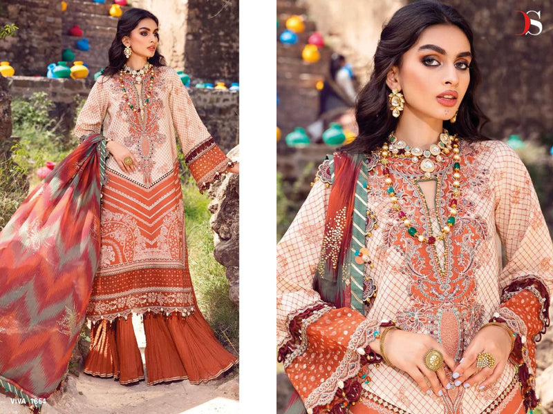 Deepsy Suit Viva Anaya Pure Cotton With Beautiful Heavy Embroidery Work Stylish Designer Pakistani Fancy Salwar Kameez