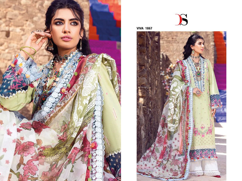 Deepsy Suit Viva Anaya Pure Cotton With Beautiful Heavy Embroidery Work Stylish Designer Pakistani Fancy Salwar Kameez