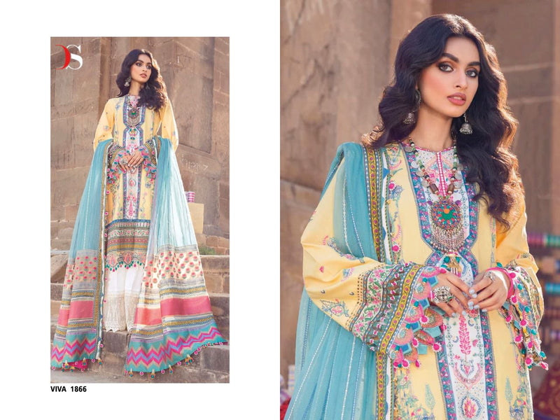 Deepsy Suit Viva Anaya Pure Cotton With Beautiful Heavy Embroidery Work Stylish Designer Pakistani Fancy Salwar Kameez