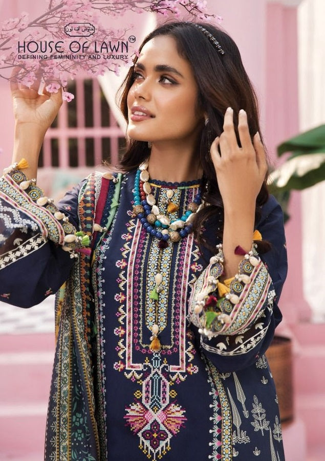 House Of Lawn Viva Anaya Pure Cotton With Heavy Embroidery Work Stylish Designer Pakistani Salwar Kameez