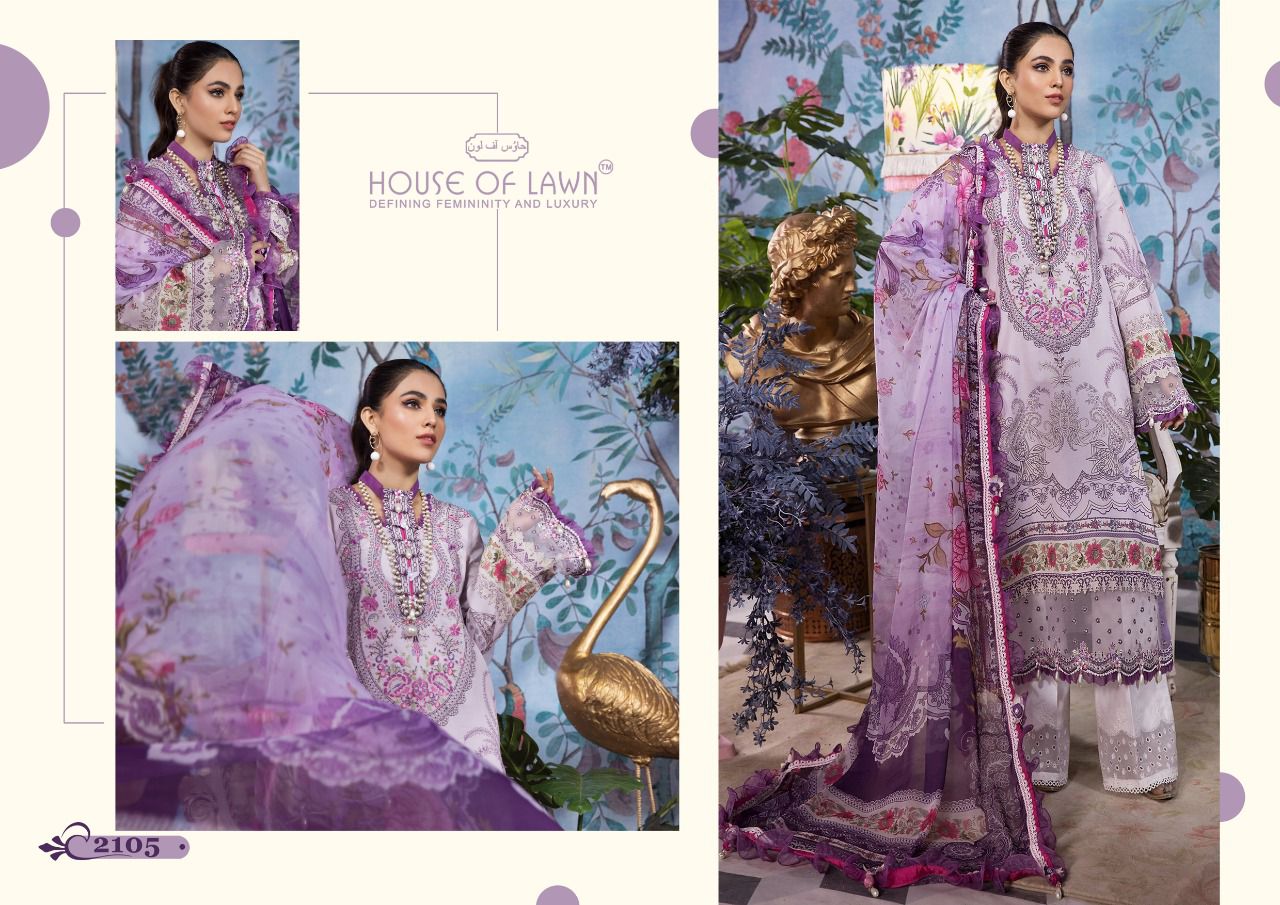 House Of Lawn Viva Anaya Pure Cotton With Heavy Embroidery Work Stylish Designer Pakistani Salwar Kameez