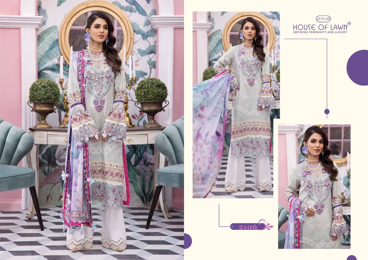 House Of Lawn Viva Anaya Pure Cotton With Heavy Embroidery Work Stylish Designer Pakistani Salwar Kameez