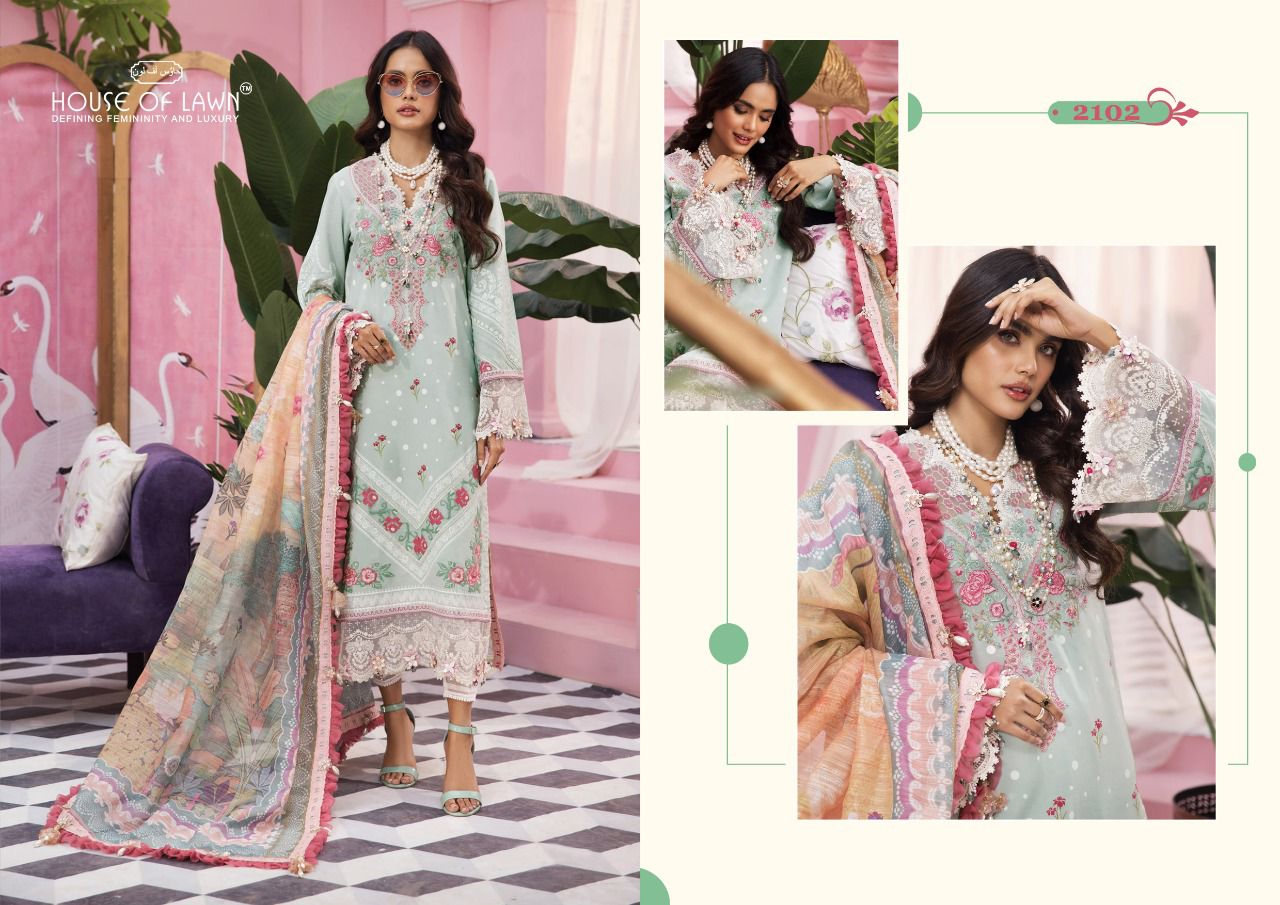 House Of Lawn Viva Anaya Pure Cotton With Heavy Embroidery Work Stylish Designer Pakistani Salwar Kameez