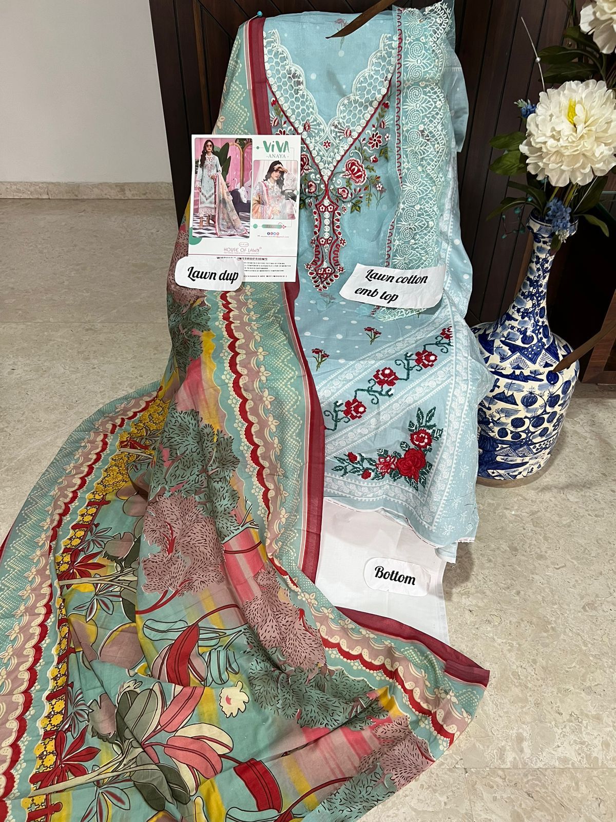 House Of Lawn Viva Anaya Pure Cotton With Heavy Embroidery Work Stylish Designer Pakistani Salwar Kameez