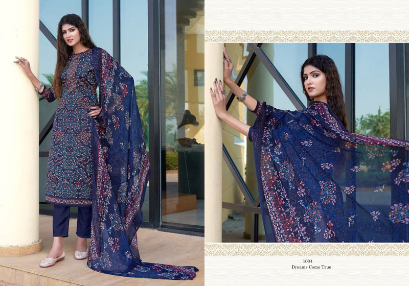 Radha Fab Violet Cambric Cotton Digital Printed Party Wear Salwar Suits