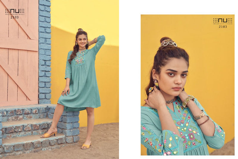 NU Progressively Indian Vol 21 Rayon Slub Fancy Stylish Kurtis