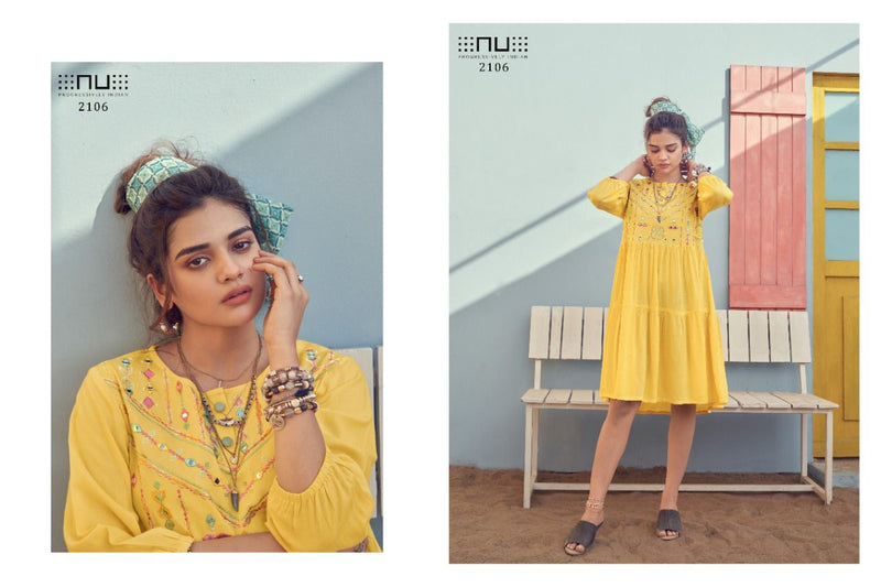 NU Progressively Indian Vol 21 Rayon Slub Fancy Stylish Kurtis