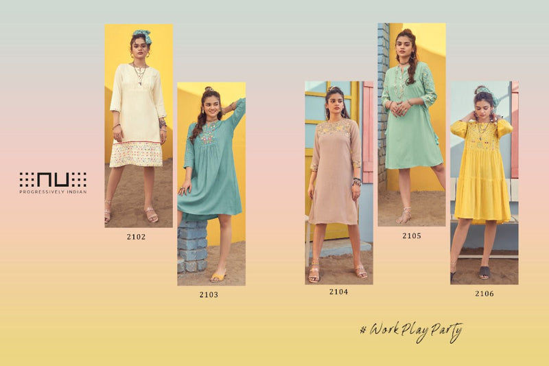 NU Progressively Indian Vol 21 Rayon Slub Fancy Stylish Kurtis