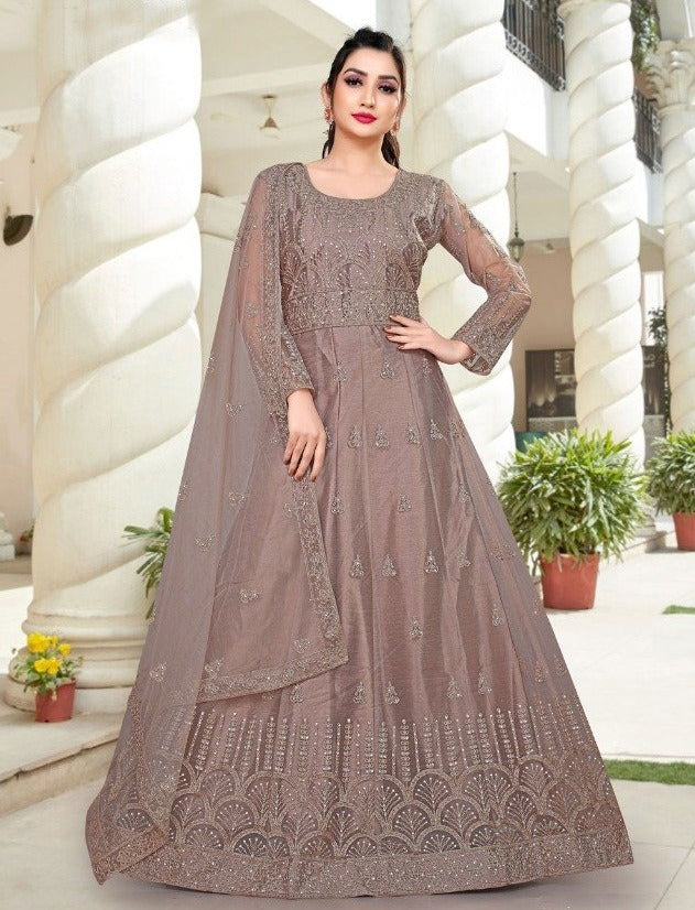 Viana Vol 1 Butterfly Net Codding & Embroidery With Stone Work Wedding Wear Long Gown